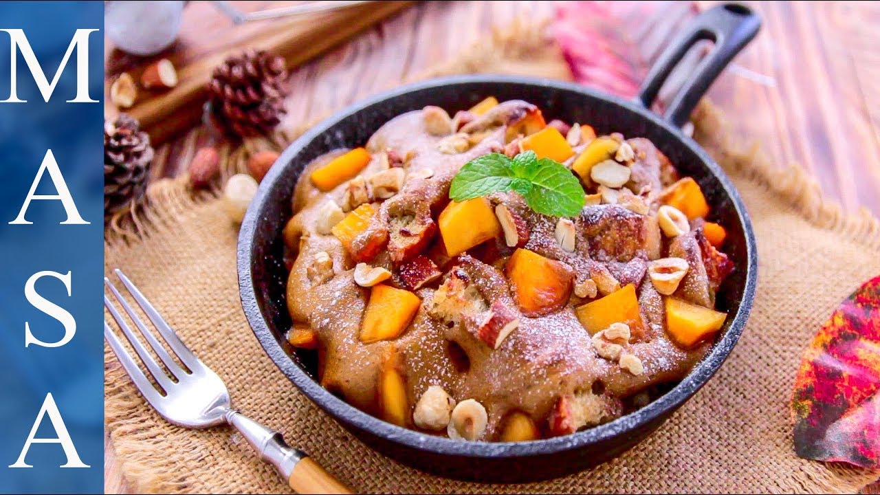 咖啡風味麵包布丁with柿子/Coffee Bread Pudding with Persimmon |MASAの料理ABC