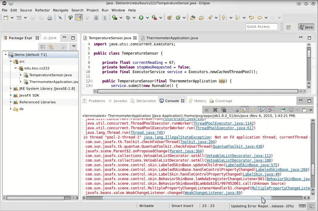 Observer Pattern (with Executor and JavaFX)