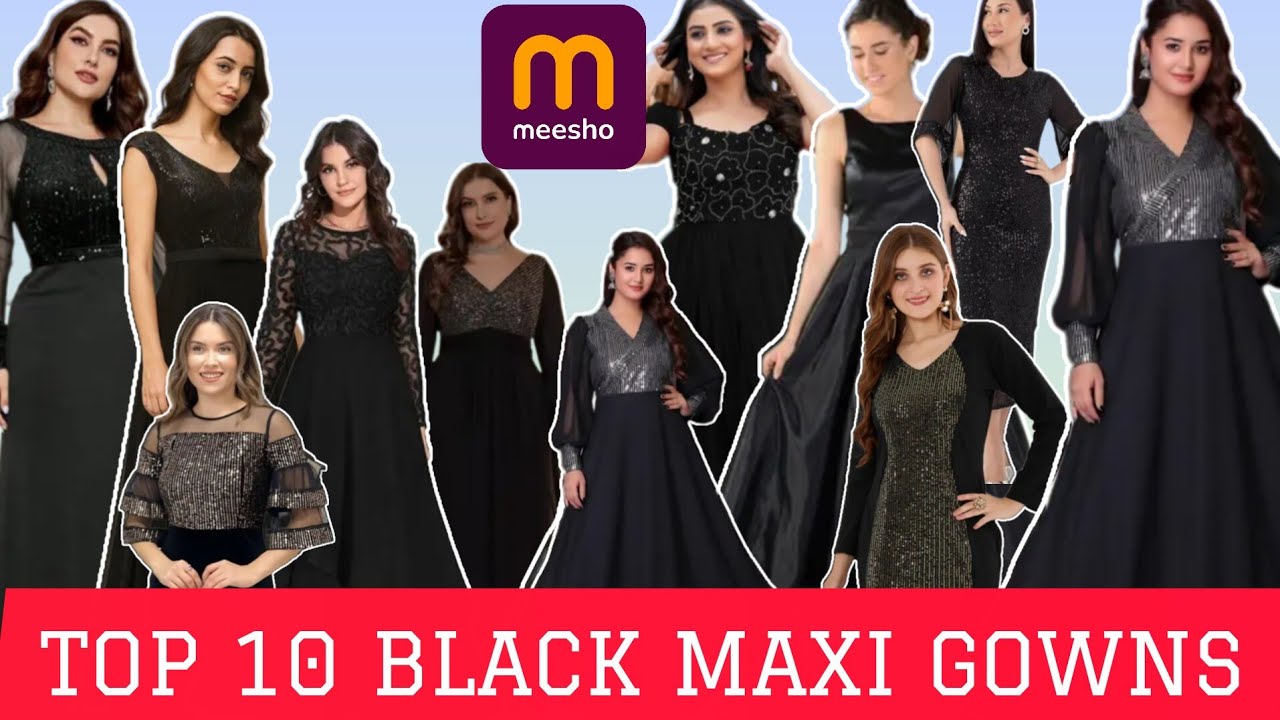 Meesho 🥰 Huge Black Partywear Gowns Haul | Bollywood Style Black Birthdays Dresses | Must Have Gowns