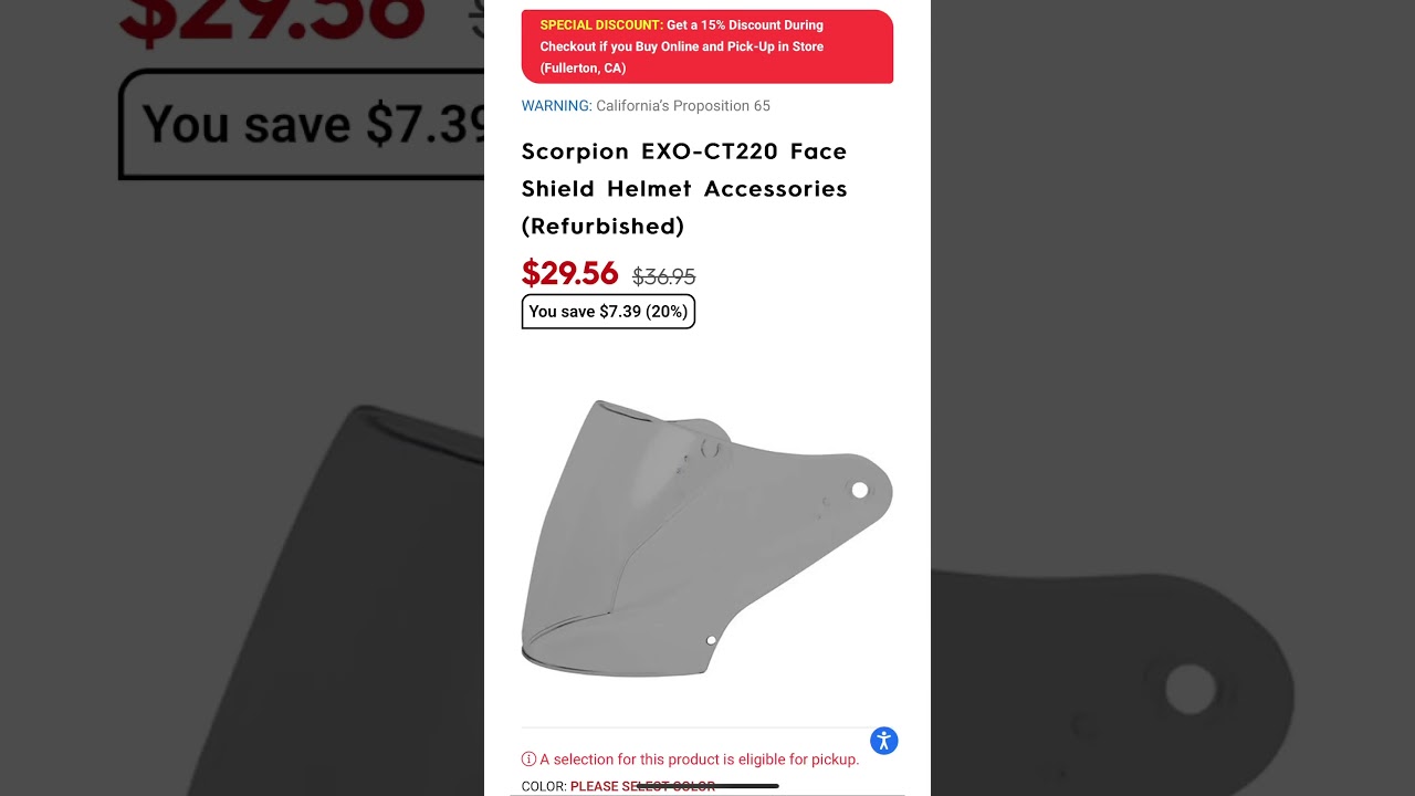 Motorhelmets Store Sale Shoei CJ-1 and Scorpion EXO-CT220 Face Shield Motorcycle Helmet Accessories
