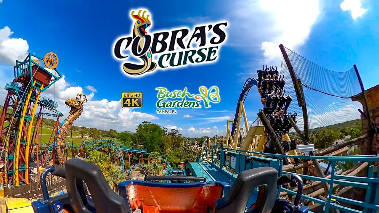 Cobra's Curse Normal and Horizon Locked 4K POV Busch Gardens Tampa 2021 03 02