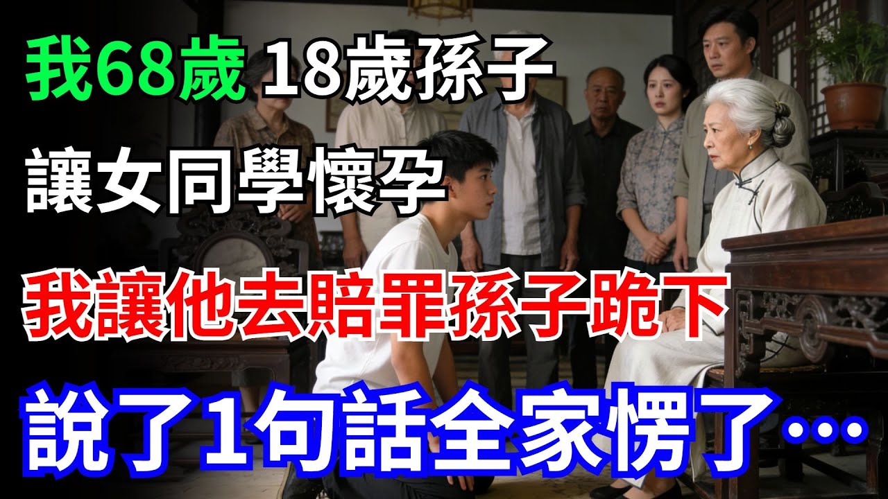 我68歲，18歲孫子讓女同學懷孕，我讓他去賠罪，孫子跪下，說了一句話：全家愣了…#老年故事 #情感故事 #孫子#女同學#懷孕 #賠罪