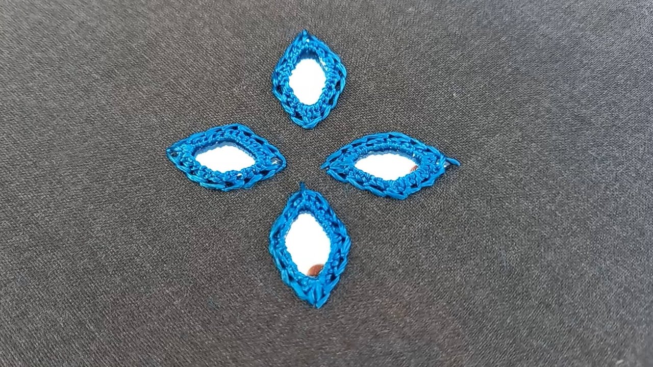 New Diamond Mirror Work Embroidery Design Tutorial for Beginners/Mirror Stitch