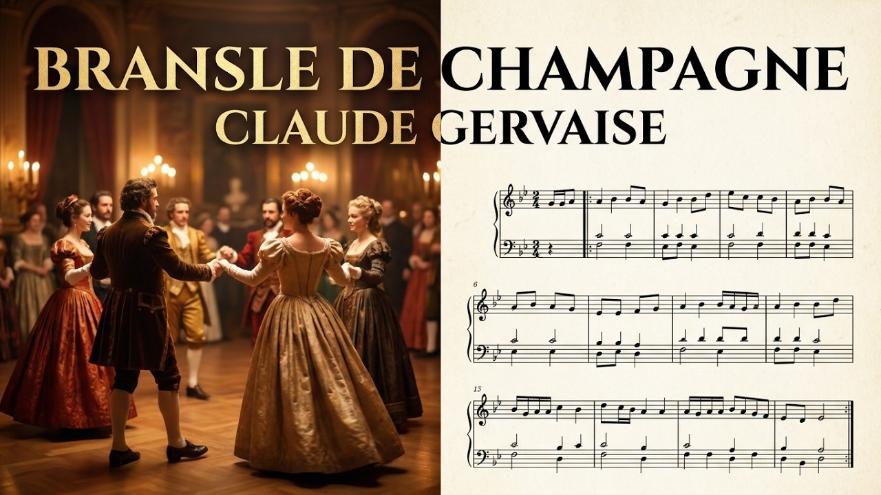 Claude Gervaise - Bransle de Champagne (IGC 37) - Piano + Partition