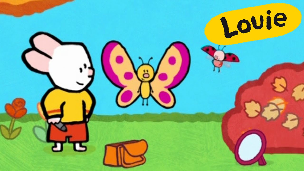 Mariposa - Louie dibujame una mariposa | Dibujos animados para niños