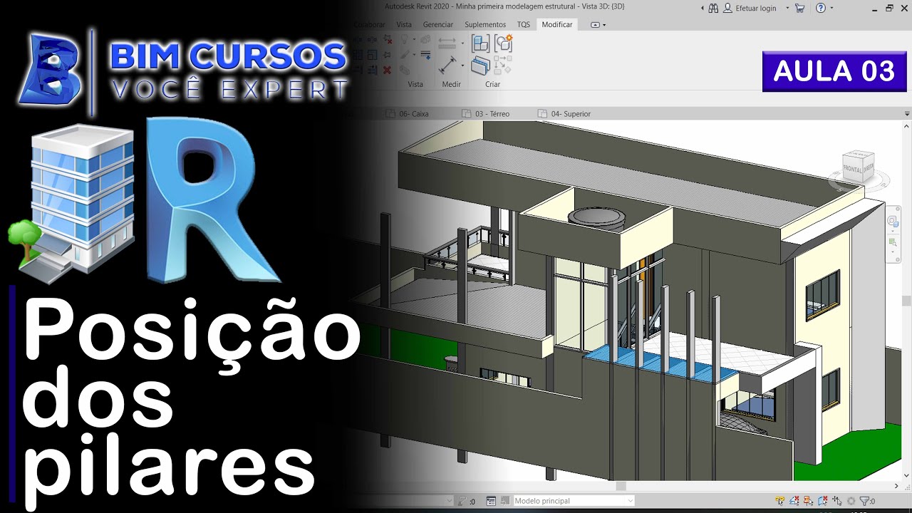 Aula 03 - Revit Estrutural - Posição dos pilares - BIM CURSOS