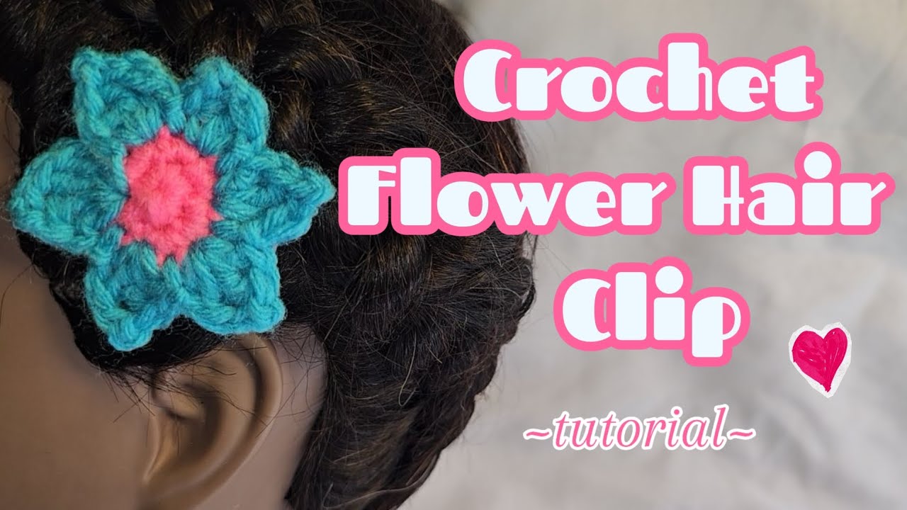 How to crochet a flower Hair clip| Easy project 🌸