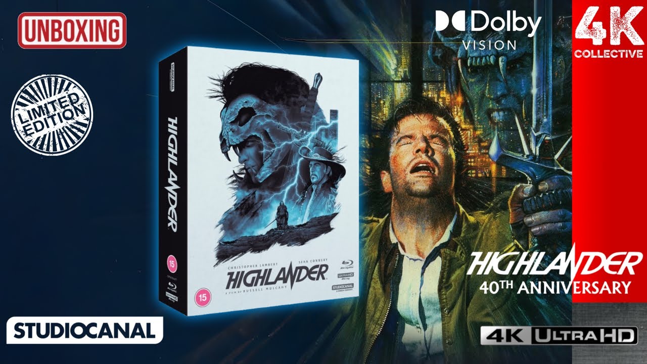 Highlander 40th Anniversary 4K UltraHD Blu-Ray Limited Edition Unboxing 