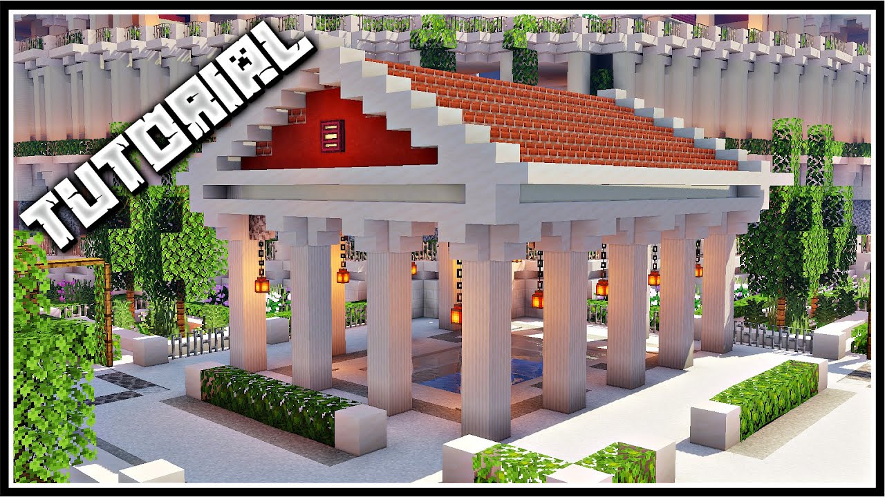 How To Build A Greek Bathhouse | Minecraft Tutorial