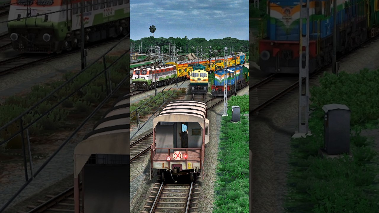 PARALLEL Entry of 2 Trains 😱 Train Simulator #railroad #shorts