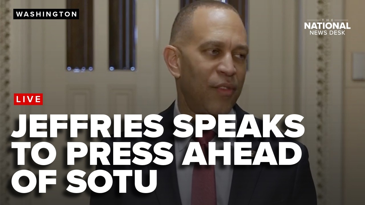 Democratic Leader Hakeem Jeffries holds a press conference ahead of the State of the Union