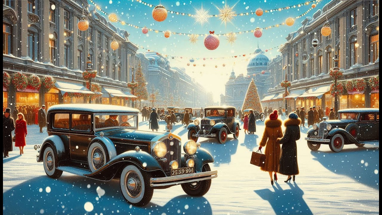 🎄 Snowy Retro Christmas Evening  Vintage Jazz Oldies & Cozy Winter Ambience ❄️