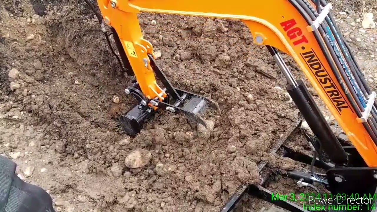 Chinese mini excavator.  Job #1. Trench and concrete.