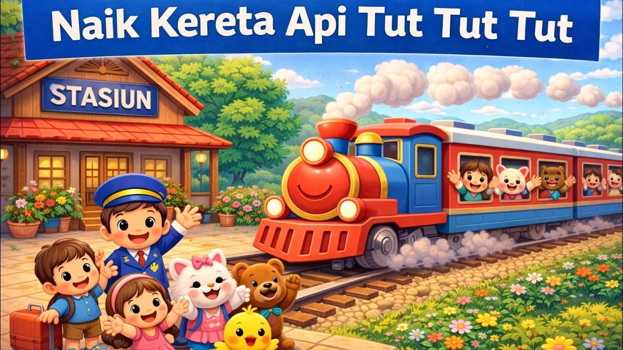 Naik Kereta Api Tut Tut Tut 🚂 - Animasi 3D Seru untuk Balita & Anak-anak