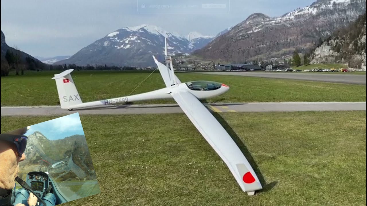 Swiss Alps Gliding - first flight with Electric 20 meter glider HB2499 (Antares 20E)