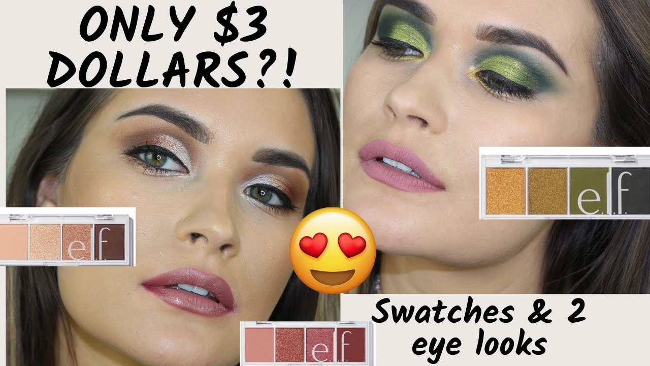NEW ELF COSMETICS BITE-SIZED SHADOWS | ONLY 3 DOLLARS?! | SWATCHES & TWO EYE LOOKS