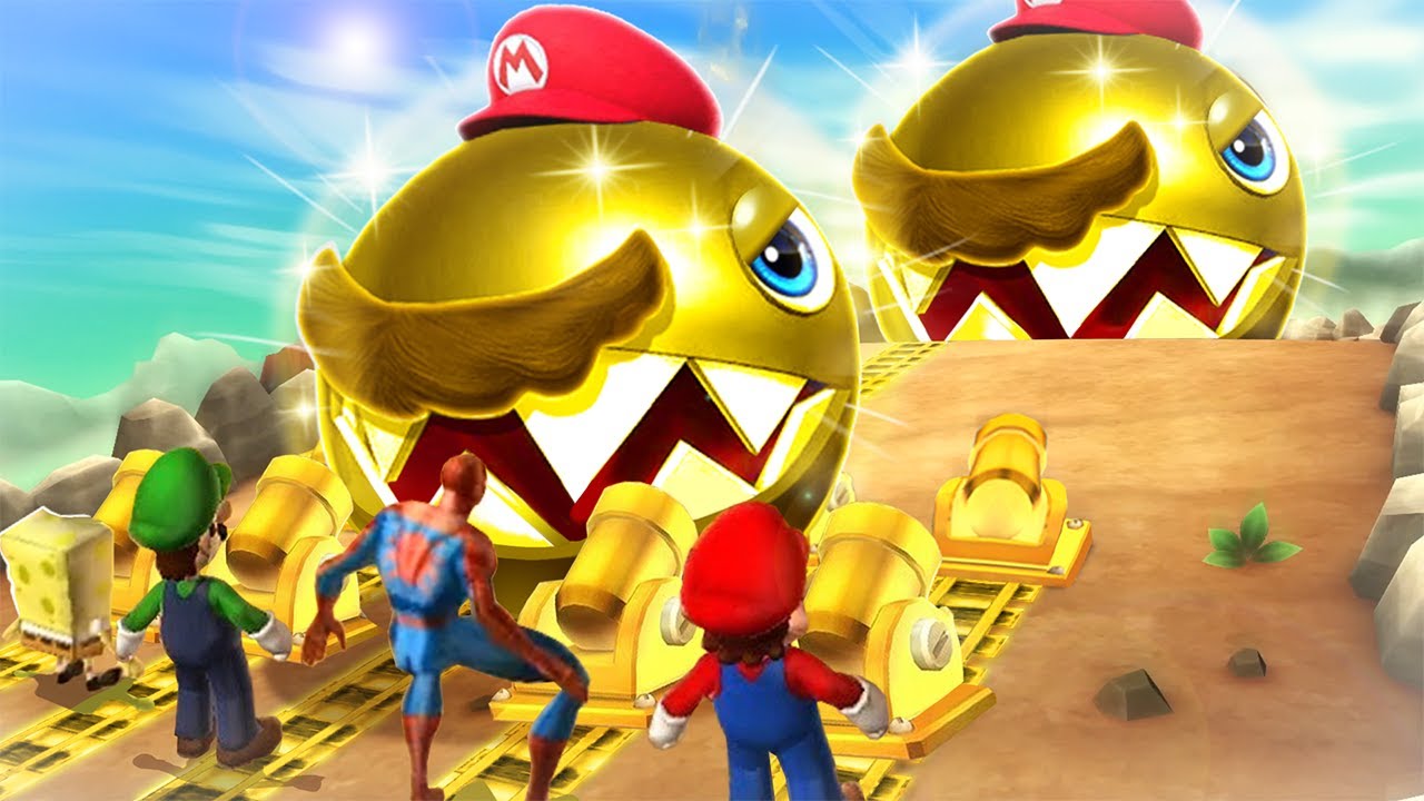 Mario Party 9 Boss Rush - Luigi Vs Mario Vs Spider Man Vs SpongeBob (Master Cpu)