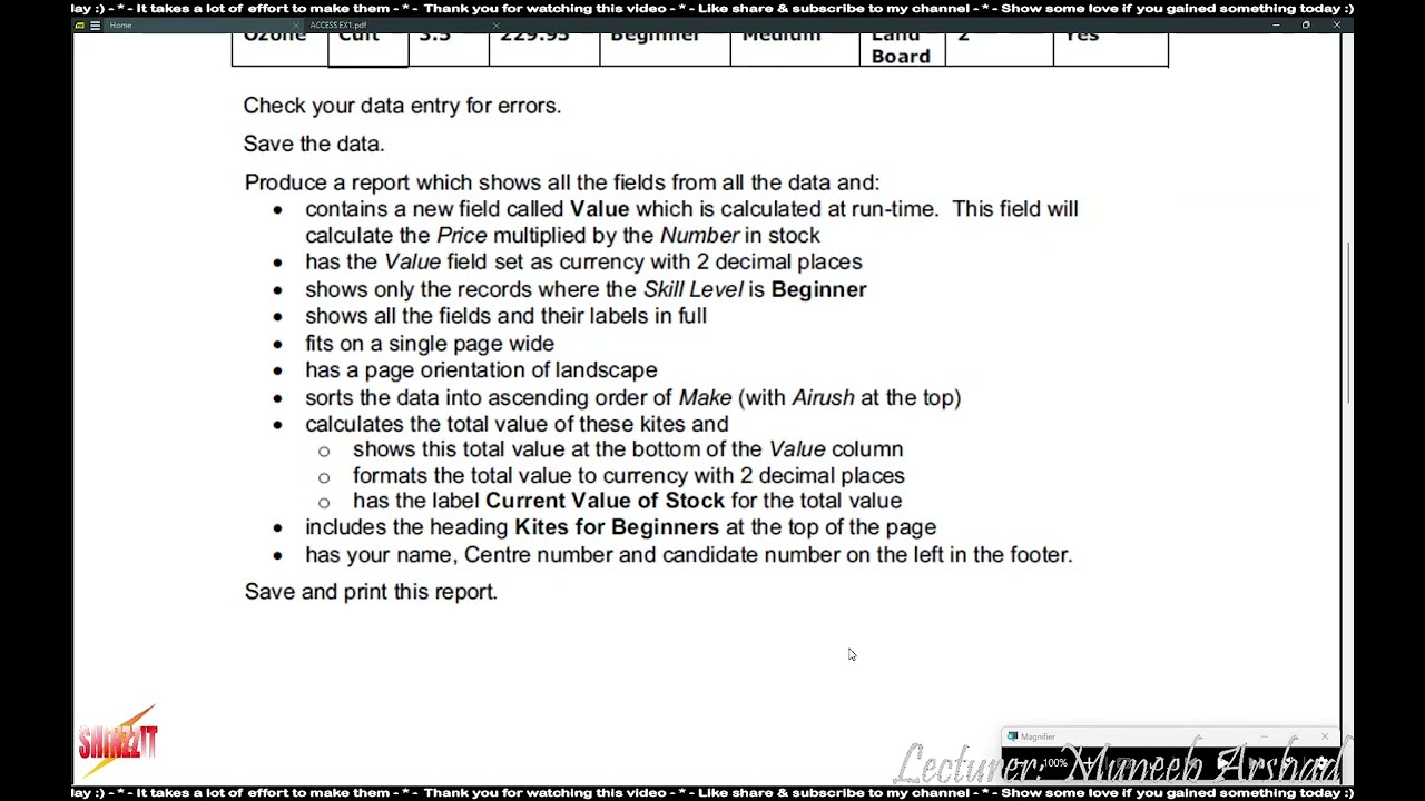 A1 IT 14C | Solution to Access EX 1 (Report) | Class Lecture | 18 02 2026