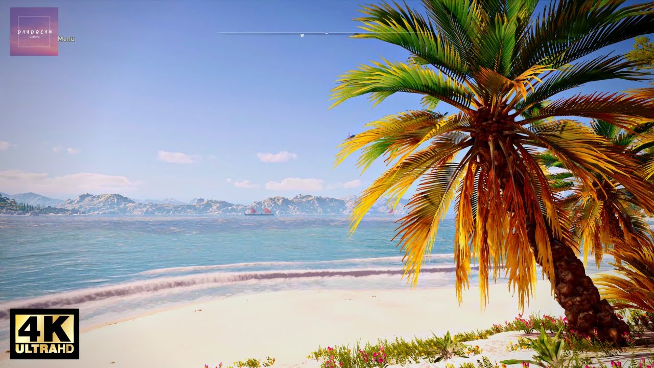 Relaxing Beach Walk in the Ancient Greek Island of Andros [ Assassin's Creed: Odyssey - Ambience ]