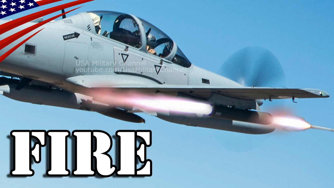 A-29 Super Tucano 70mm Rocket & .50 Cal Gun Fire - Cockpit View - A-29スーパーツカノ ロケット弾･機銃の発射・コックピット映像