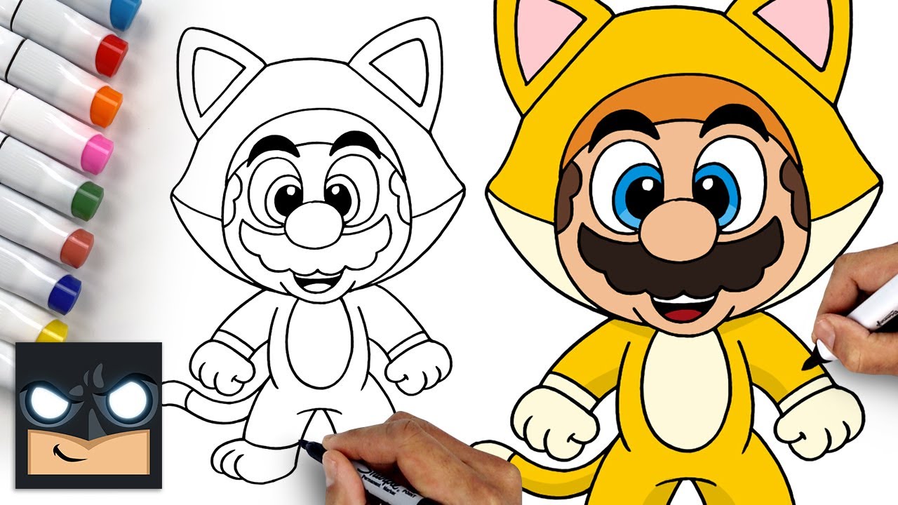 Super Mario | How To Draw Cat Mario