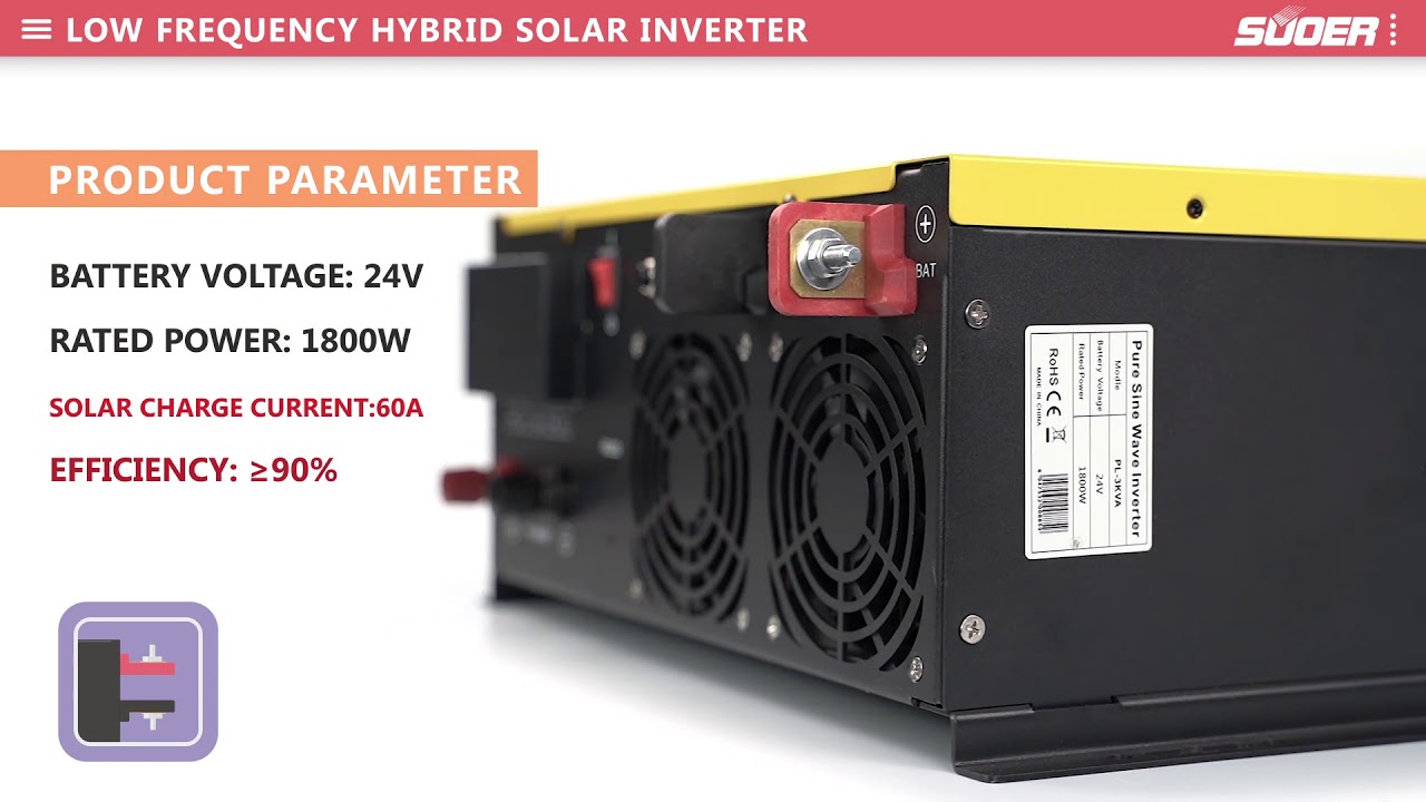 SUOER 3KVA 5KVA Low frequency pure sine wave inverter hybrid solar inverter（PL-Series）