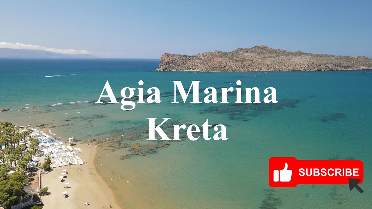 Kreta, plaża Agia Marina z lotu ptaka 4K