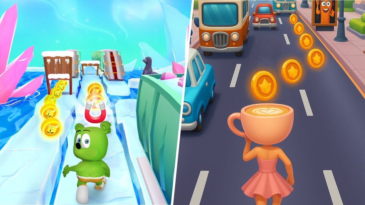 Gummy Bear Run Vs Brainrot Ballerina Cappuccina Runner Gameplay | Dino Club
