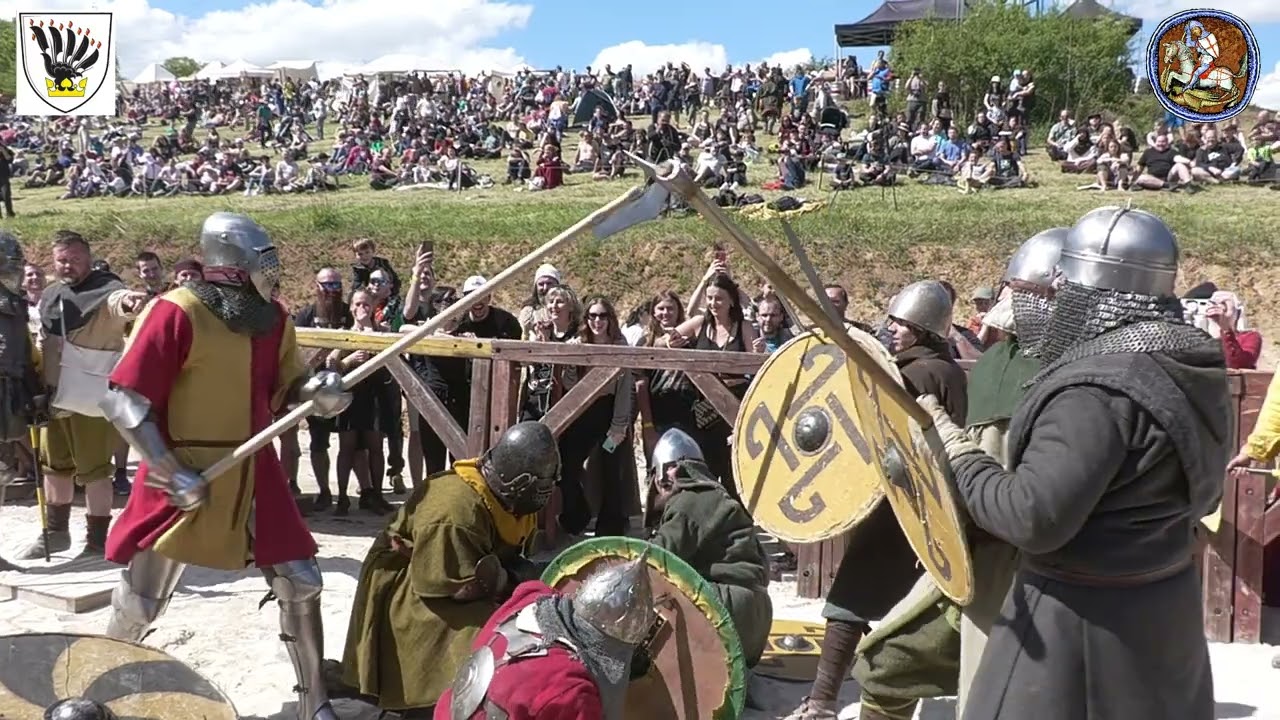Bitva Libušín šermířský turnaj - slow motion z Panasonic AGCX 10 #medievalbattle #vikings