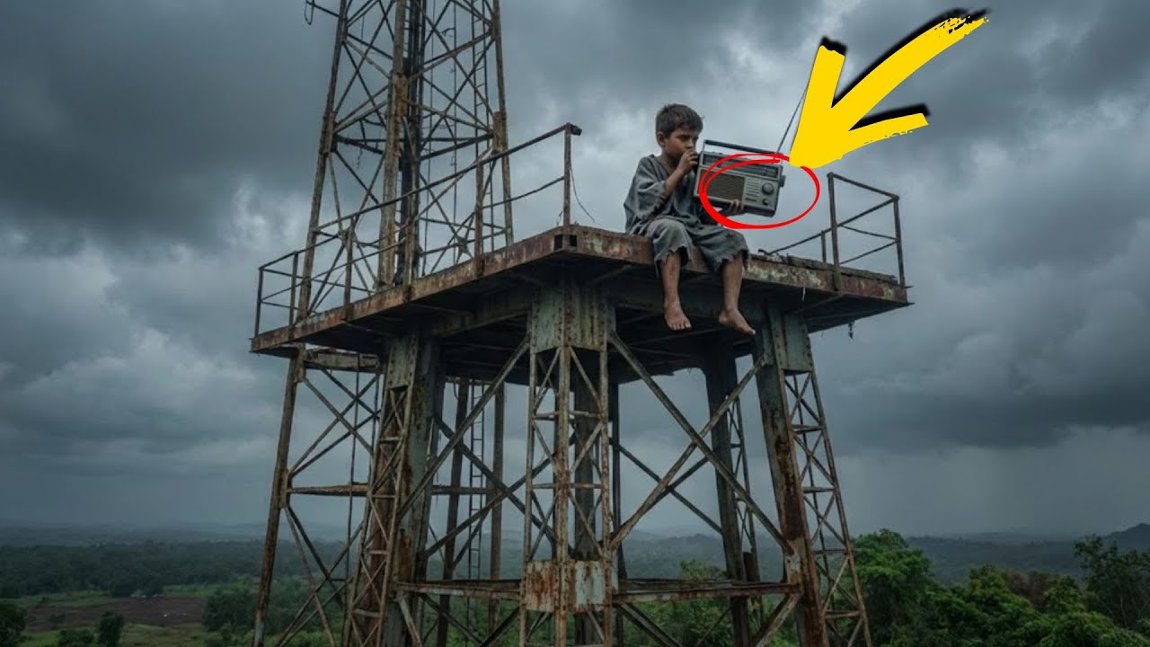 THE ORPHAN BOY CLIMBED THE ABANDONED RADIO TOWER — AND A VOICE ON THE RADIO SAID HIS NAME...
