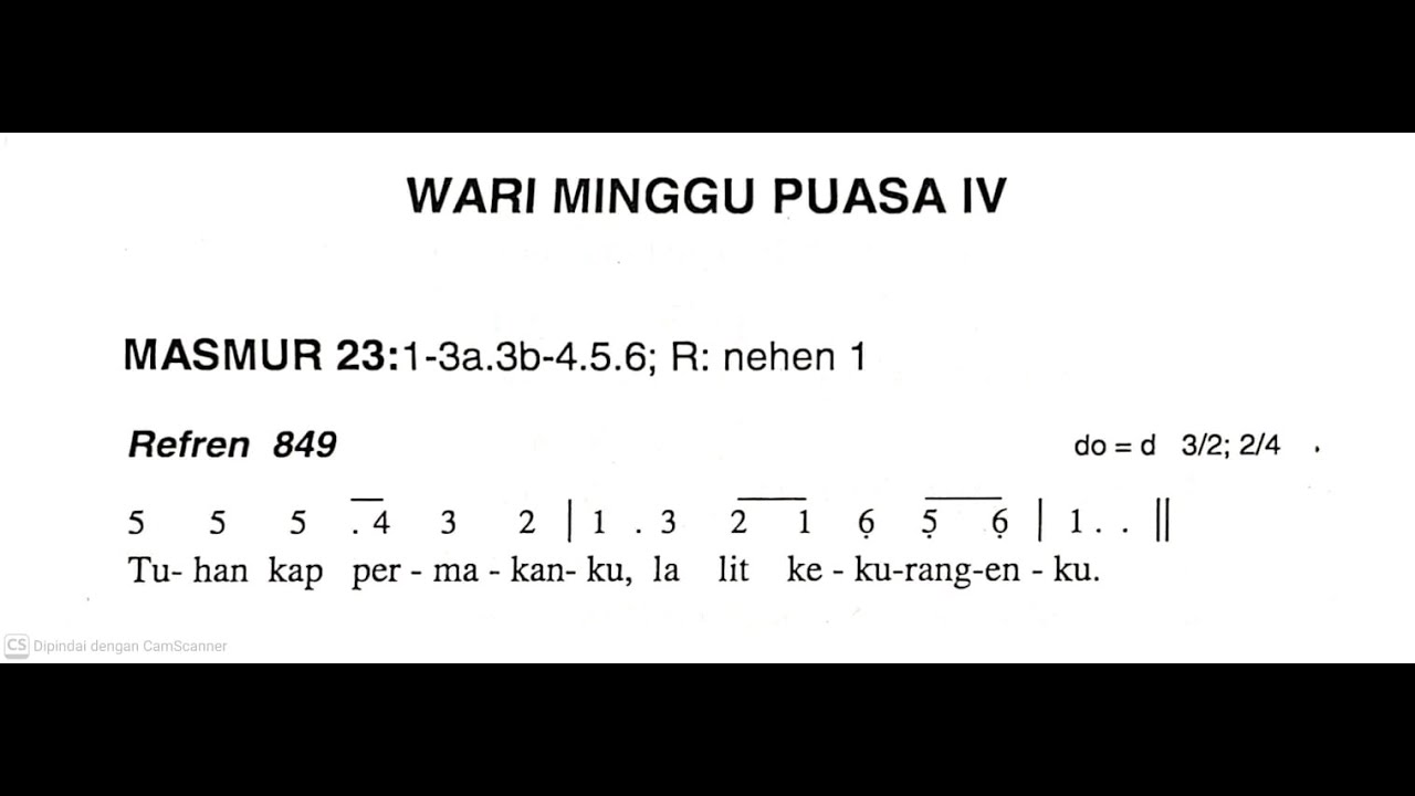 [Bahasa Karo] Minggu, 15 Maret 2026 - WARI MINGGU PUASA IV (Peempatken) - Masmur Pengaloi - Tahun A