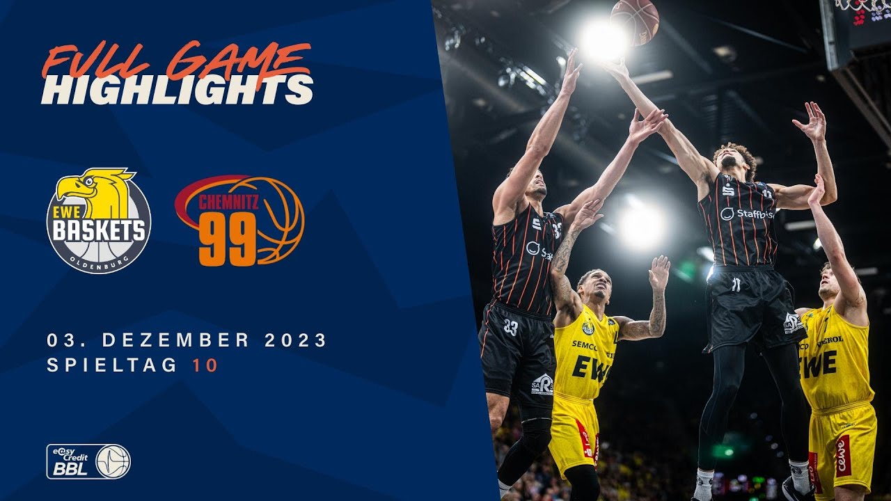 EWE Baskets Oldenburg vs. NINERS Chemnitz - Full Game Highlights - Spieltag 10, Saison 23/24