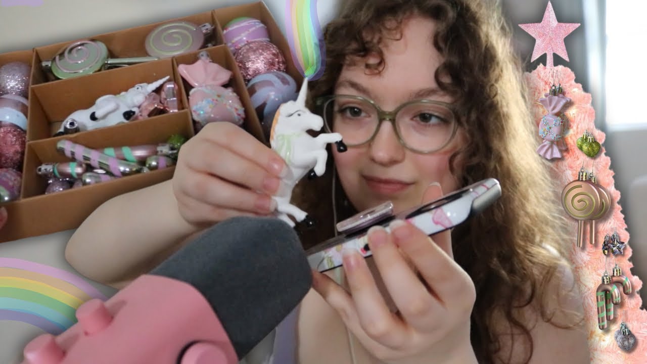 Doing ASMR on my new magical candy themed ornaments! 🍭🦄 