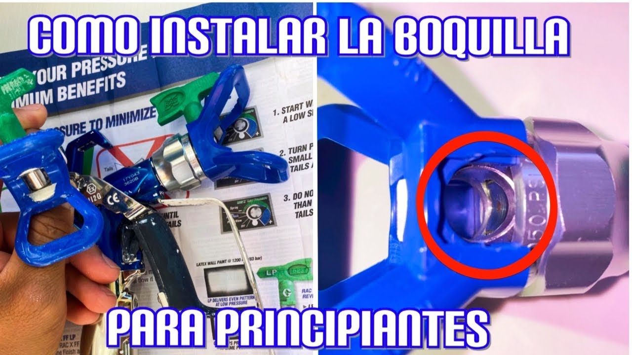 Como preparar el porta boquillas y la boquilla en la pistola airless