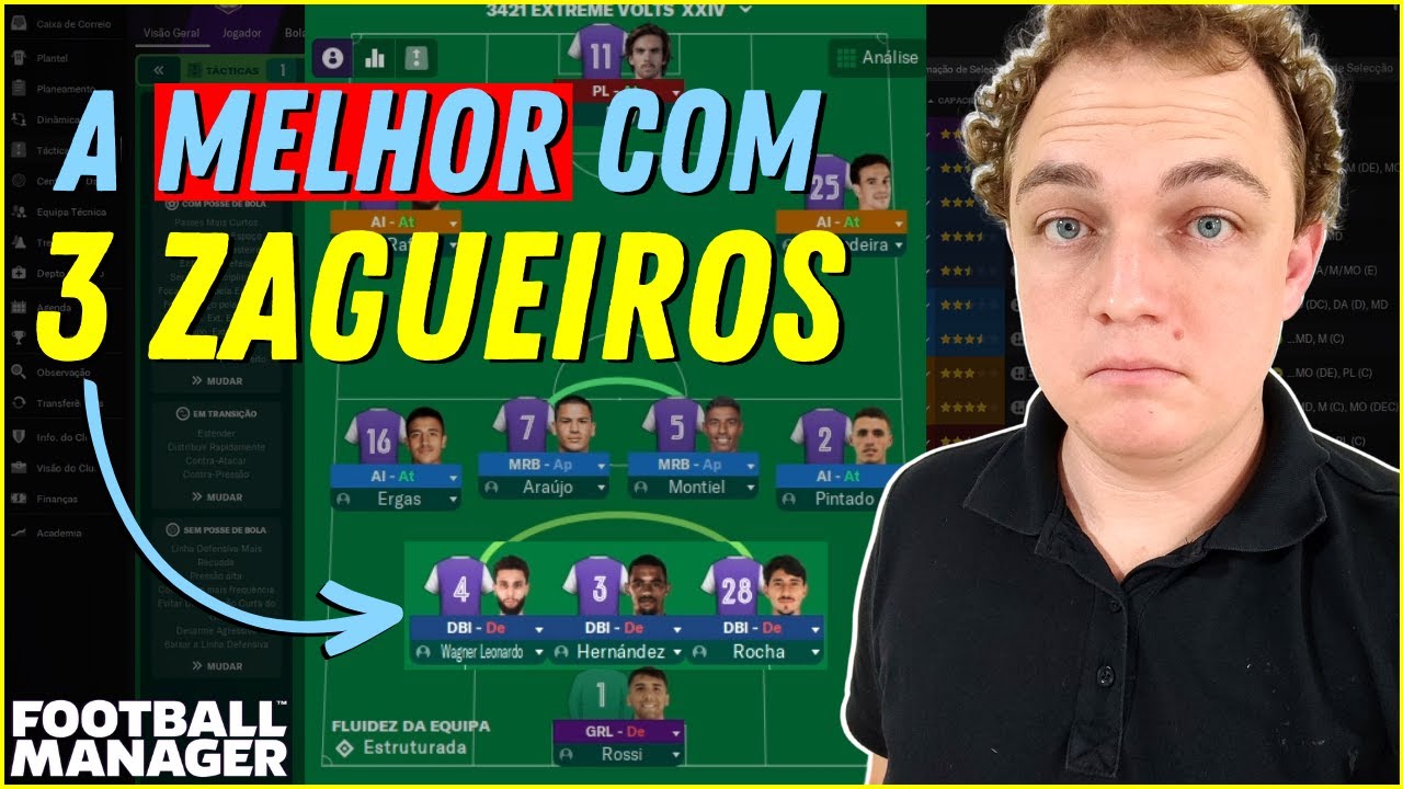 A MELHOR TÁTICA com 3 ZAGUEIROS no Football Manager | Testada no FM 23