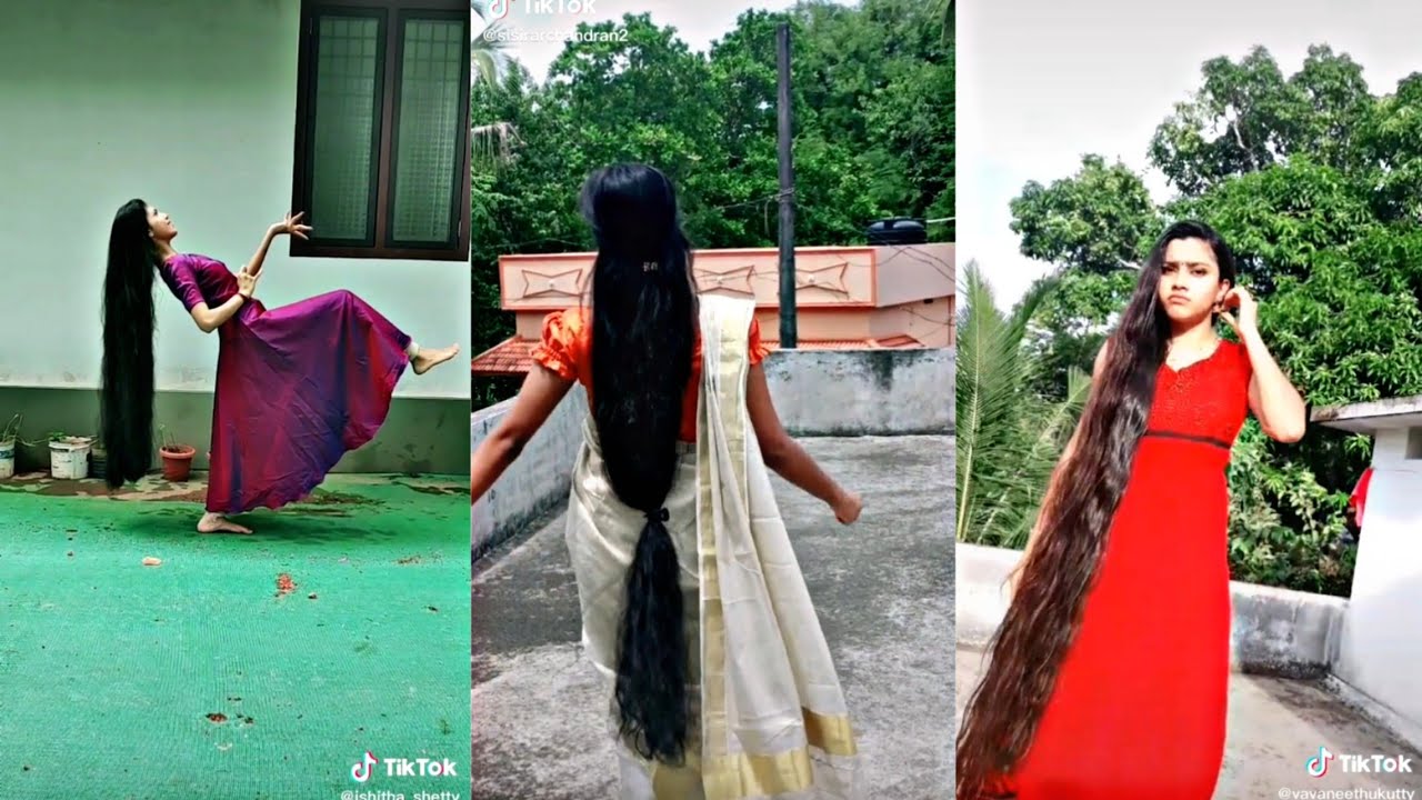 TikTok Long Hair Girls Kerala😍ദൈവമേ കണ്ണ് വേക്കല്ലേ ആരും..  Very Beautiful Long Hair girls🥰