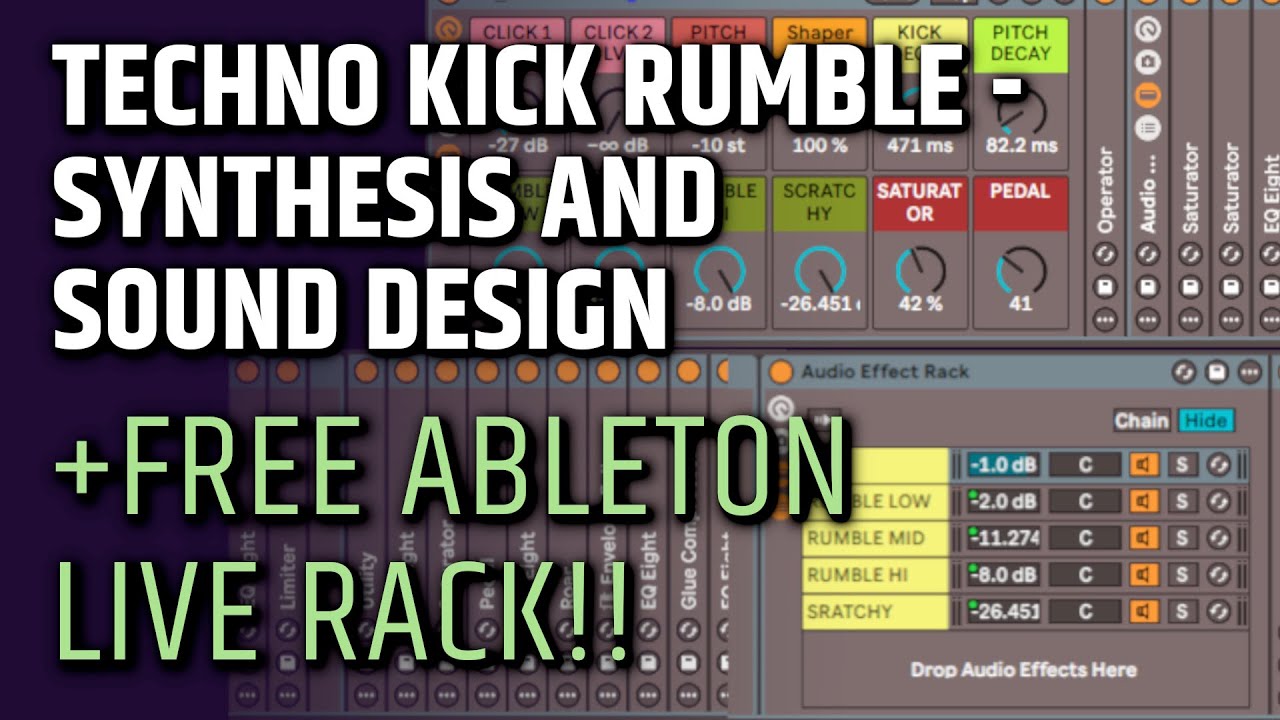 Kick Rumble Synthesis and Sound Design Tutorial (+Free Ableton Live Rack!) #technoproduction