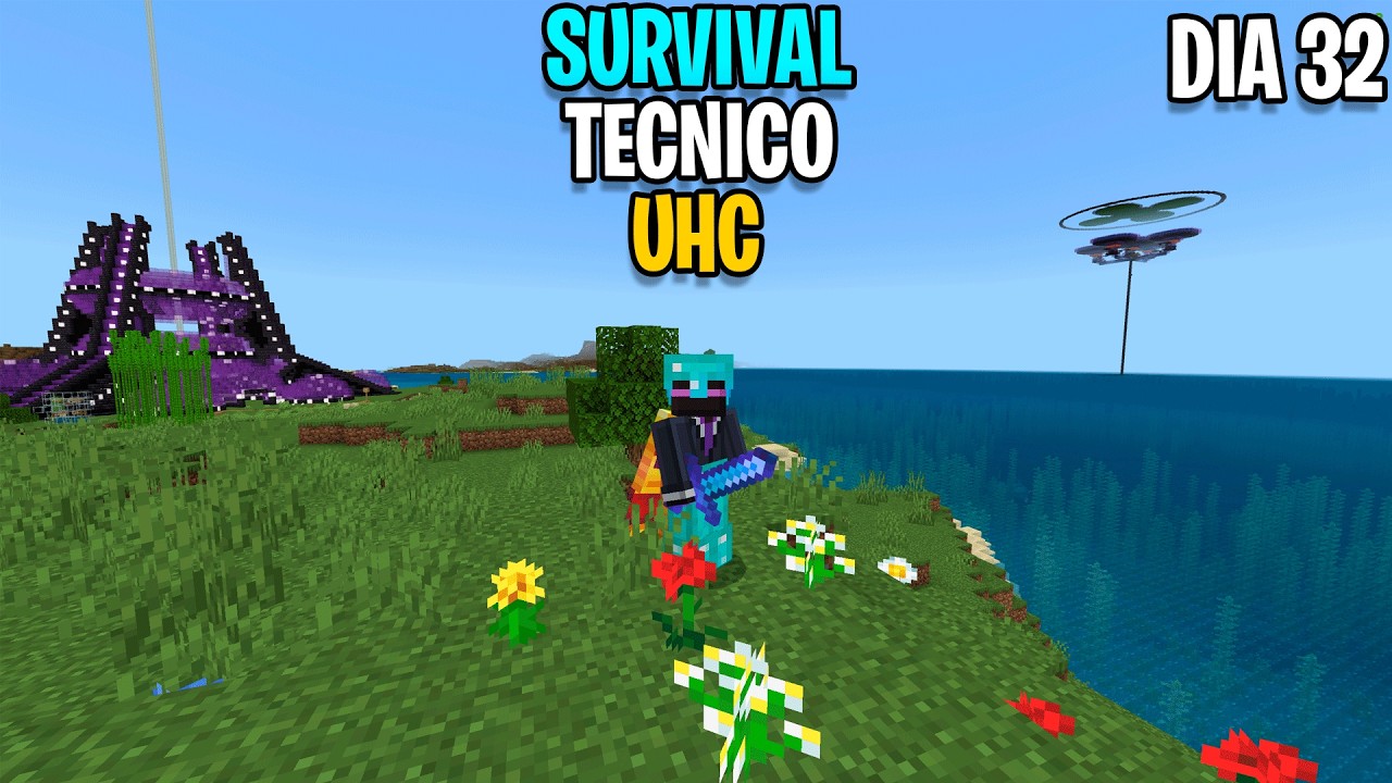 Survival Técnico UHC Minecraft Bedrock Dia 38 a la mitad de la nueva granja