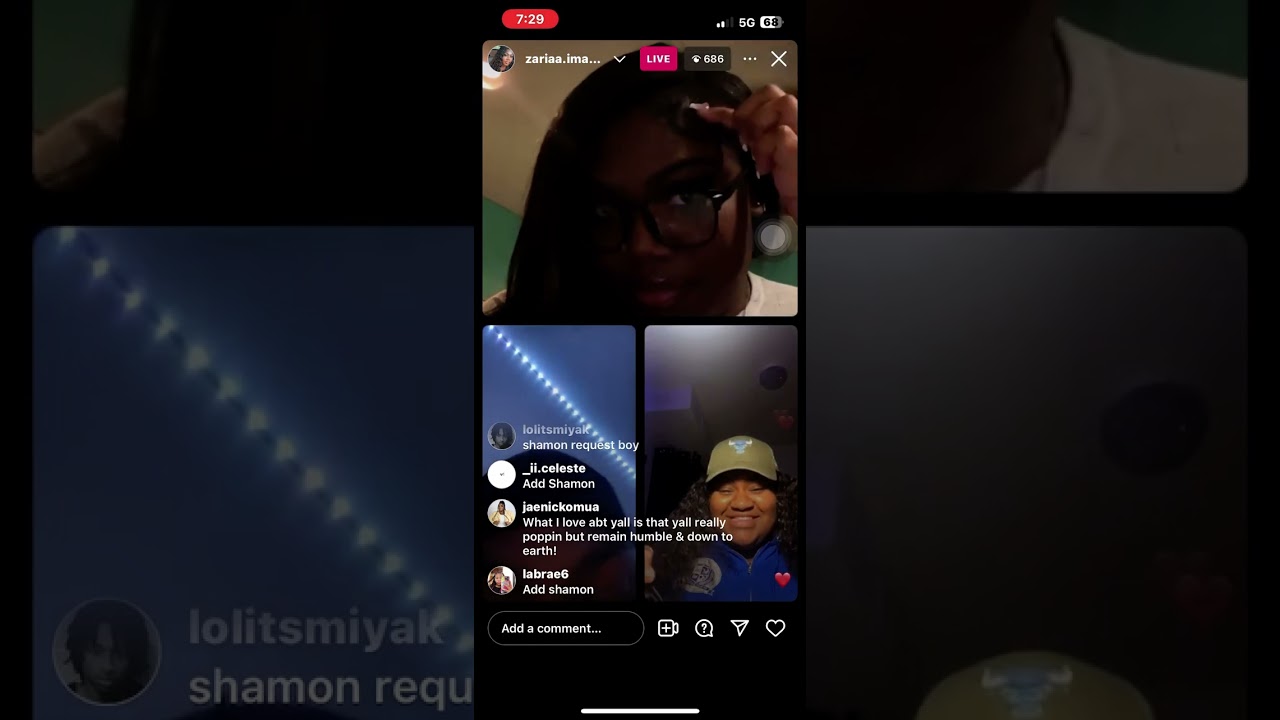 Zaria Imani IG live with Ahmad N Ferguson pt.2 with Shamon ,Genesis, &Judae January 21, 2024