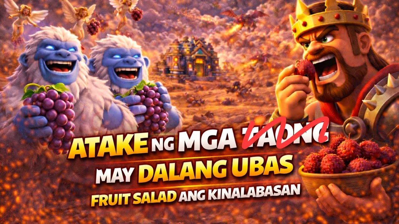 CLASH OF CLANS | Atake ng Mamang May Dalang Ubas 🍇😂 | Nauwi sa FRUIT SALAD?! | Practice Lang ‘To!