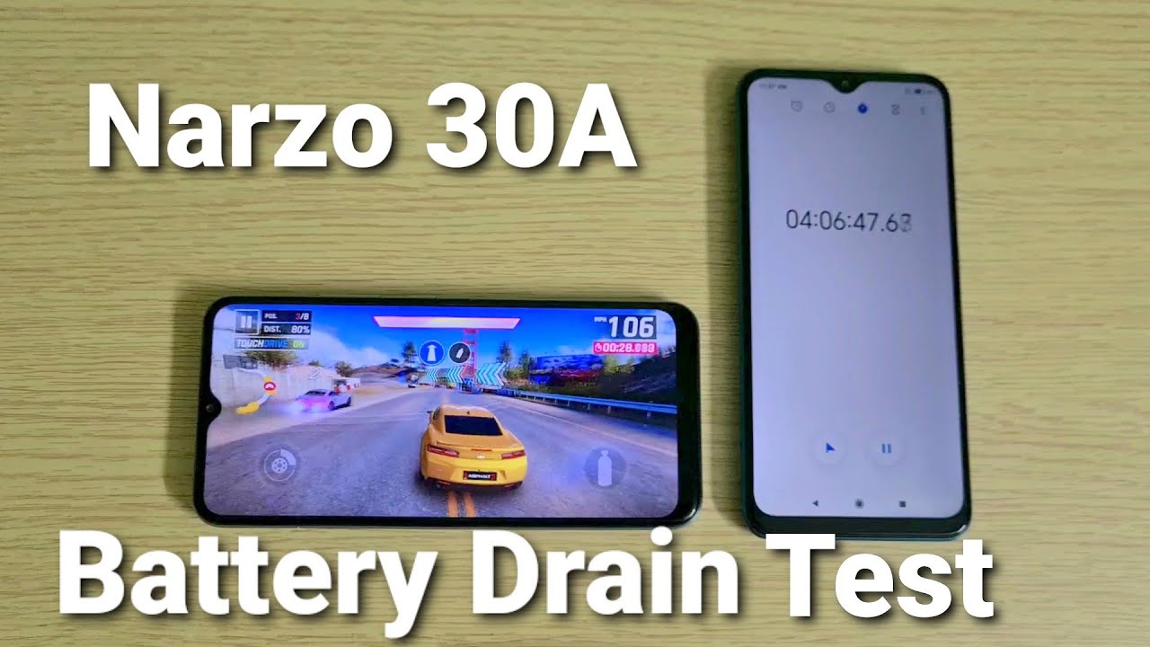 Realme Narzo 30A Battery Drain Test (100-0%)