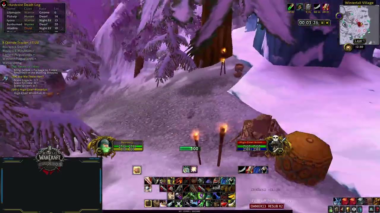 WOW HC Classic - Solo High Chief Winterfall Lv58 Rogue
