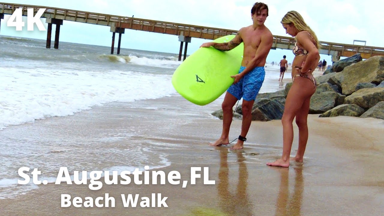 [4K] Beach Walk, St. Augustine, FL USA 2021
