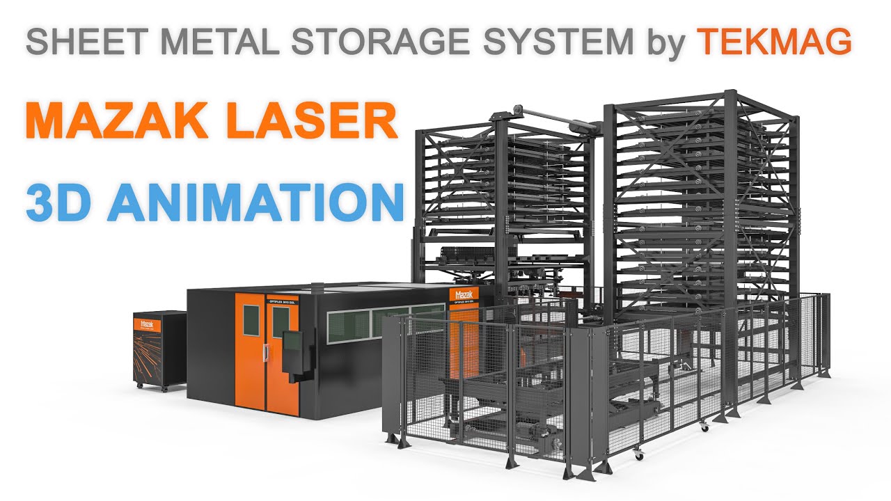 Mazak Laser and sheet metal storage system 3D animation