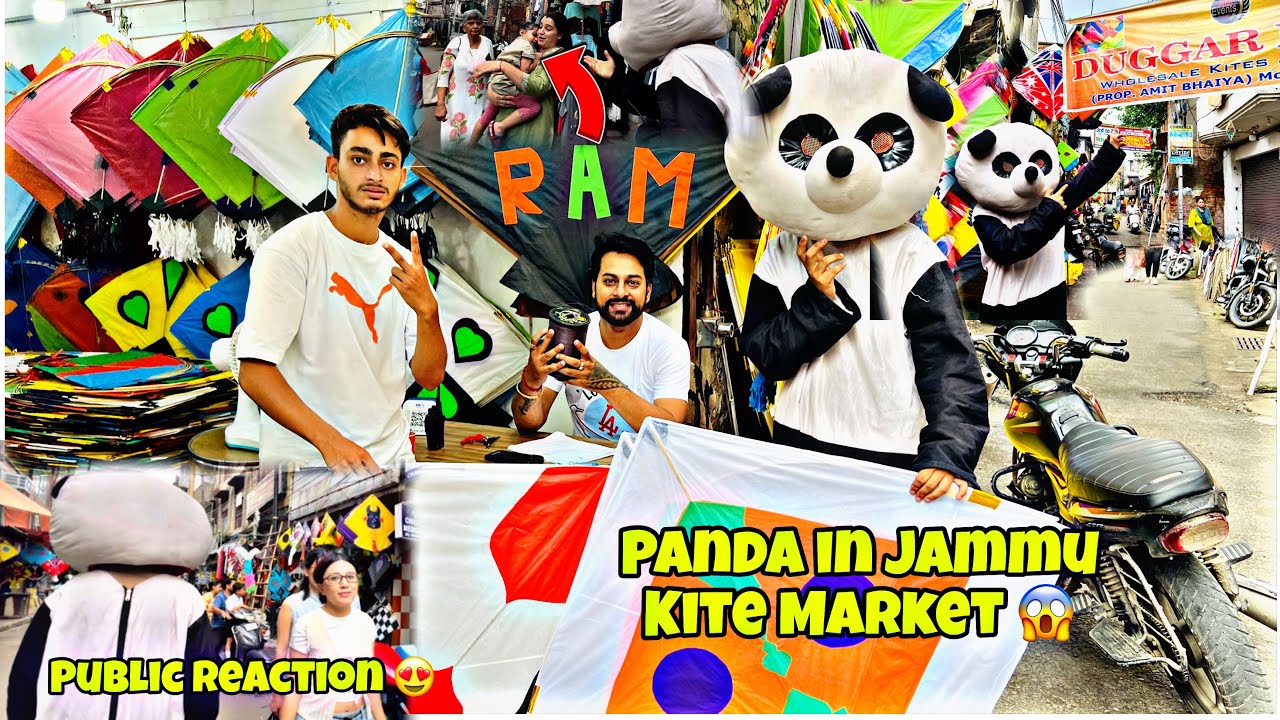 PANDA IN JAMMU KITE MARKET 😱 | public Reaction 😍#kite 