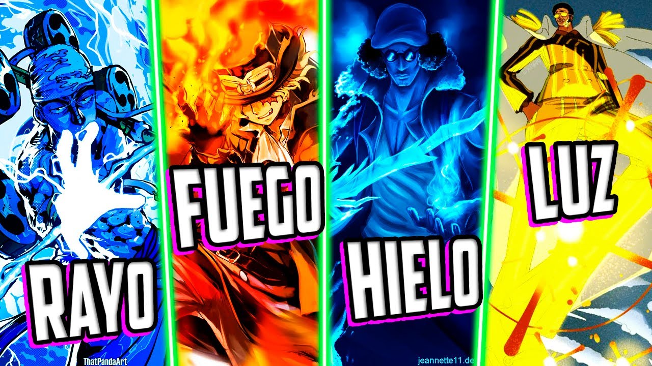 TODAS LAS FRUTAS LOGIA DE LA M&Aacute;S D&Eacute;BIL A LA MAS FUERTE | ONE PIECE