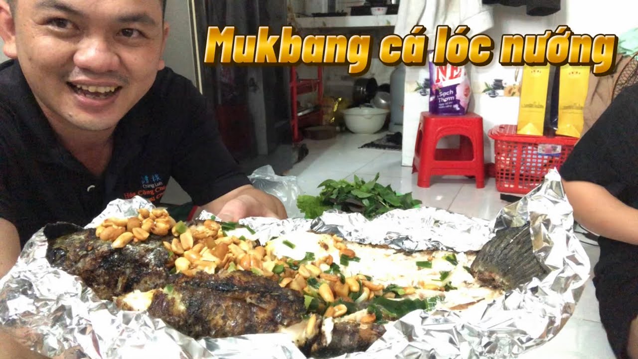 MUKBANG CÁ LÓC NƯỚNG CUỐNG BÁNH TRÁNG SIÊU NGON