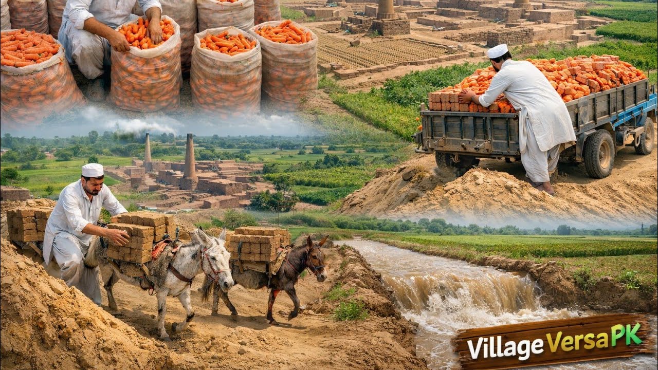 Village Life Pakistan | Brick Kiln to Green Fields | Real Desi Rural Life
