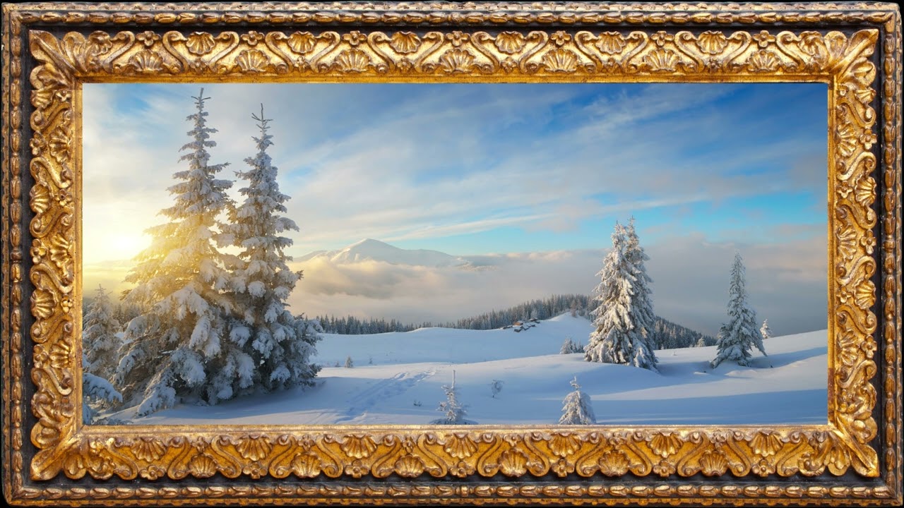Majestic Snow-Capped Mountains: Mesmerizing Framed TV Art for Breathtaking Home Decor!
