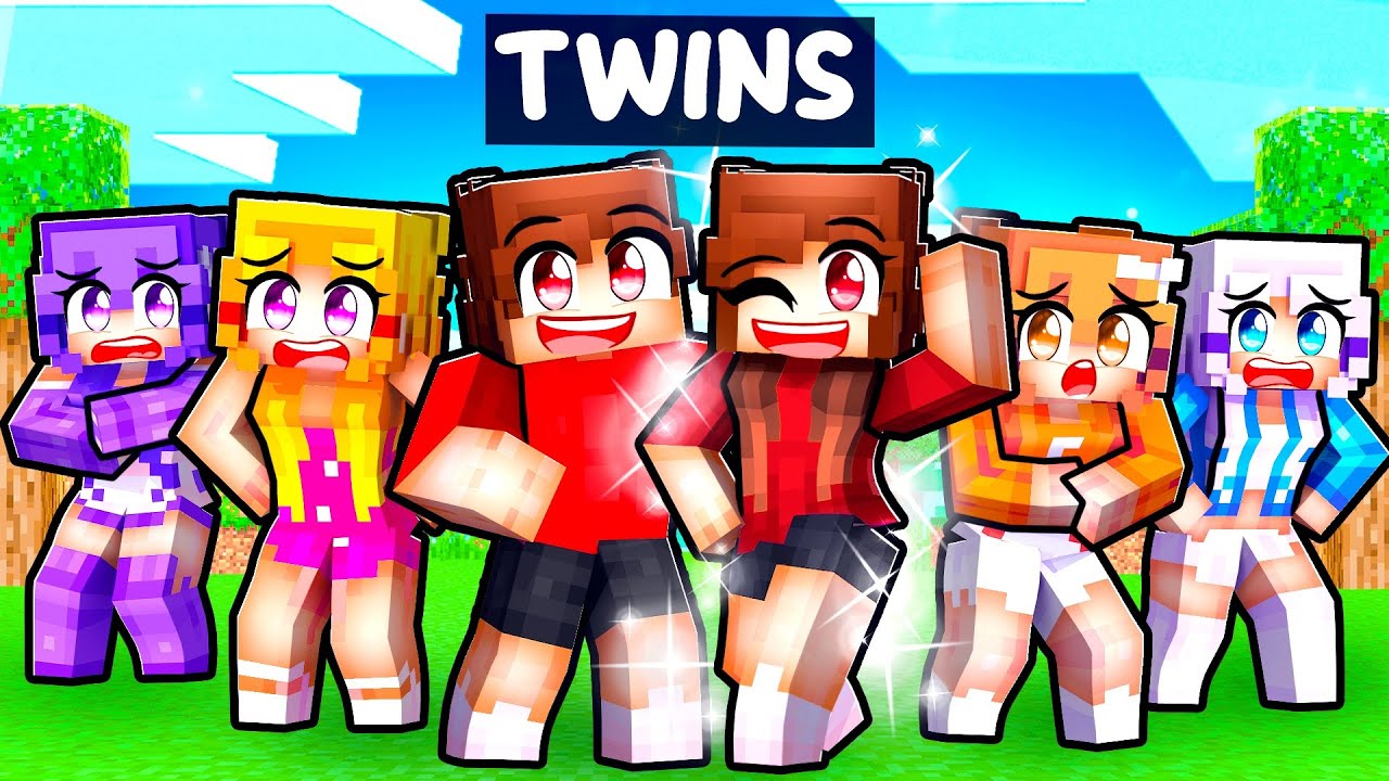 My Twin Sister Meets MY CRAZY FAN GIRLS In Minecraft...